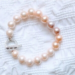Ombre  Freshwater Pearl Bracelet & Zirconia